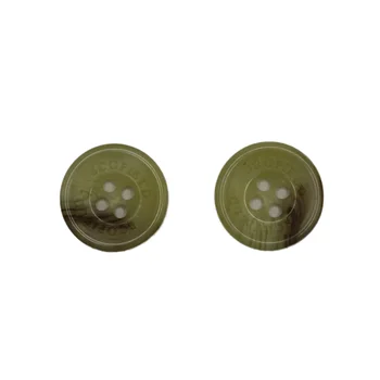 Customizable high quality high gloss 4 hole flat back horn resin buttons