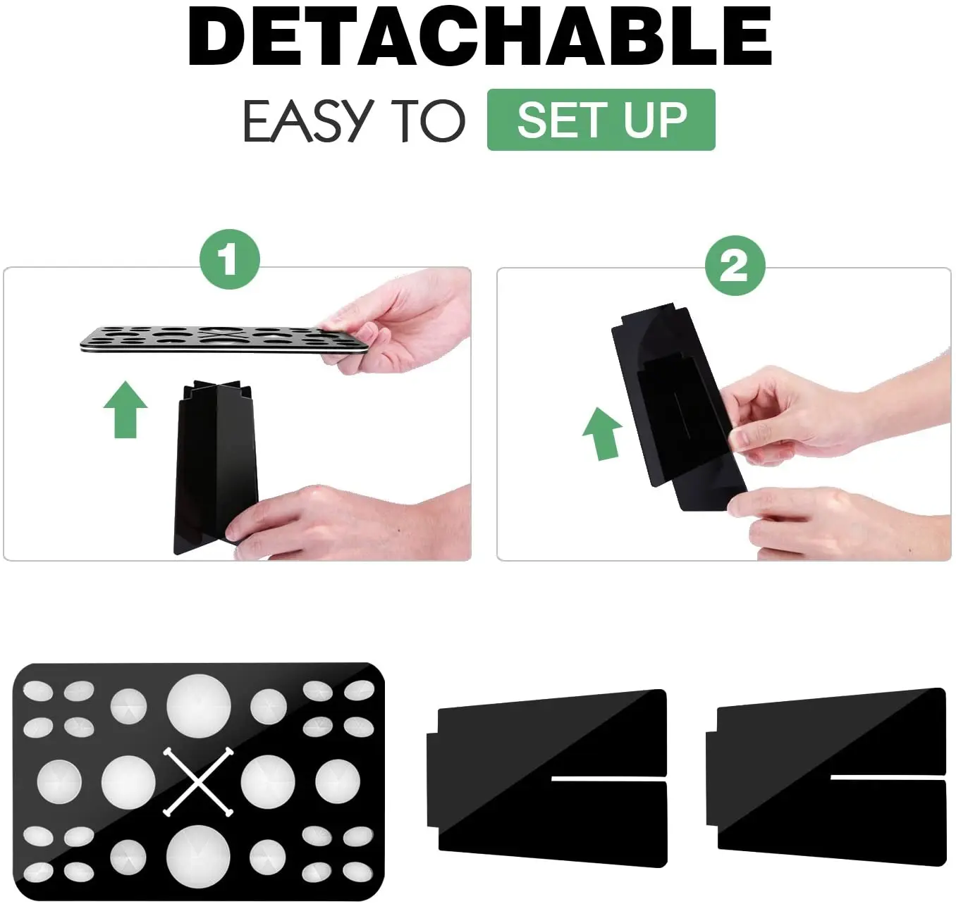 Luxspire Makeup Brush Cleaner Brushegg Cleaning Mat Cosmetic Scrubber Mat And 26-Holes Drying Rack