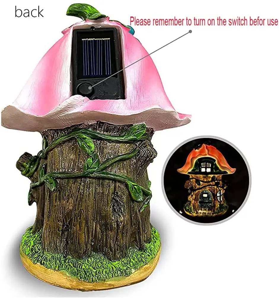 8英寸仙花园住宅雕像 太阳能灯粉红色的花屋顶树屋仙花园小屋小雕像 用于庭院家庭庭院de Buy 甘尼萨花园雕像 树脂花园仙子雕像 防水太阳能灯的花园 8英寸仙花园住宅雕像 太阳能灯粉红色的花屋顶树屋仙花园小屋小雕像 用于庭院家庭庭院de Buy 甘尼萨花园雕像 树脂花园仙子雕像 防水太阳能灯的花园
