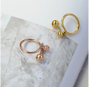 MW 2026 Statement Metal 18K Gold Plated Round Ring Trendy Minimalist Stainless Steel Wedding Jewelry with Rope Design Rings