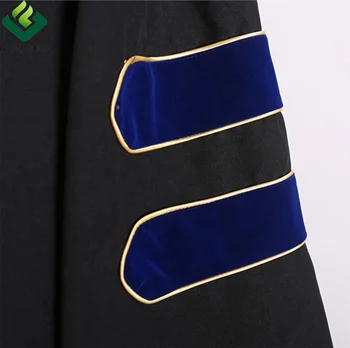 Abito da dottorato classico nero, cappuccio e Tam Deluxe