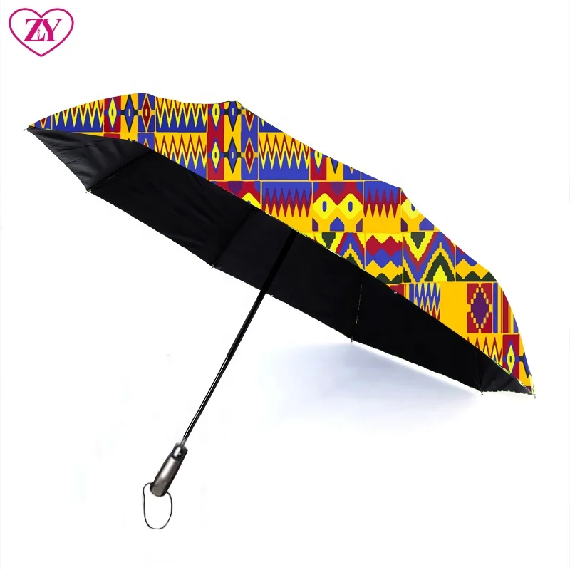 African Print Umbrella - Unique Kente Design for All Seasons