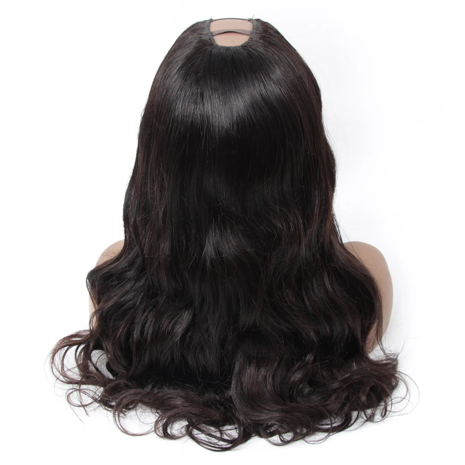 Brazilian Bone Straight U Part Wig Human Hair with Clips Cheap Upart Bob Human Hair Half Wigs for Black Women Remy