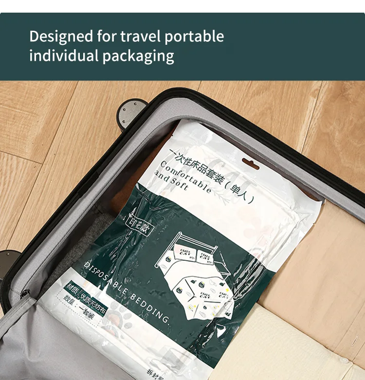 Disposable Sleeping Bag Pillowcases Bedspread Set Breathable Soft