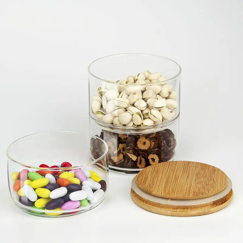 Buy Wholesale China Glass Cookie Jar 3 Pcs Food Glass Storage Airtight Jar  With Lids Glass Candy Jar Set & Cookie Jars at USD 6.75