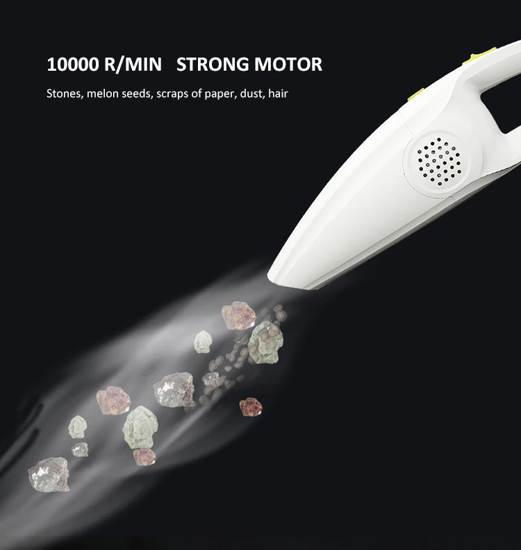 ALIOT High Performance 2000mA 6000pa Rechargeable Car Interior Mini Wireless Handheld LED Light Cordless Car Vacuum Cleaners