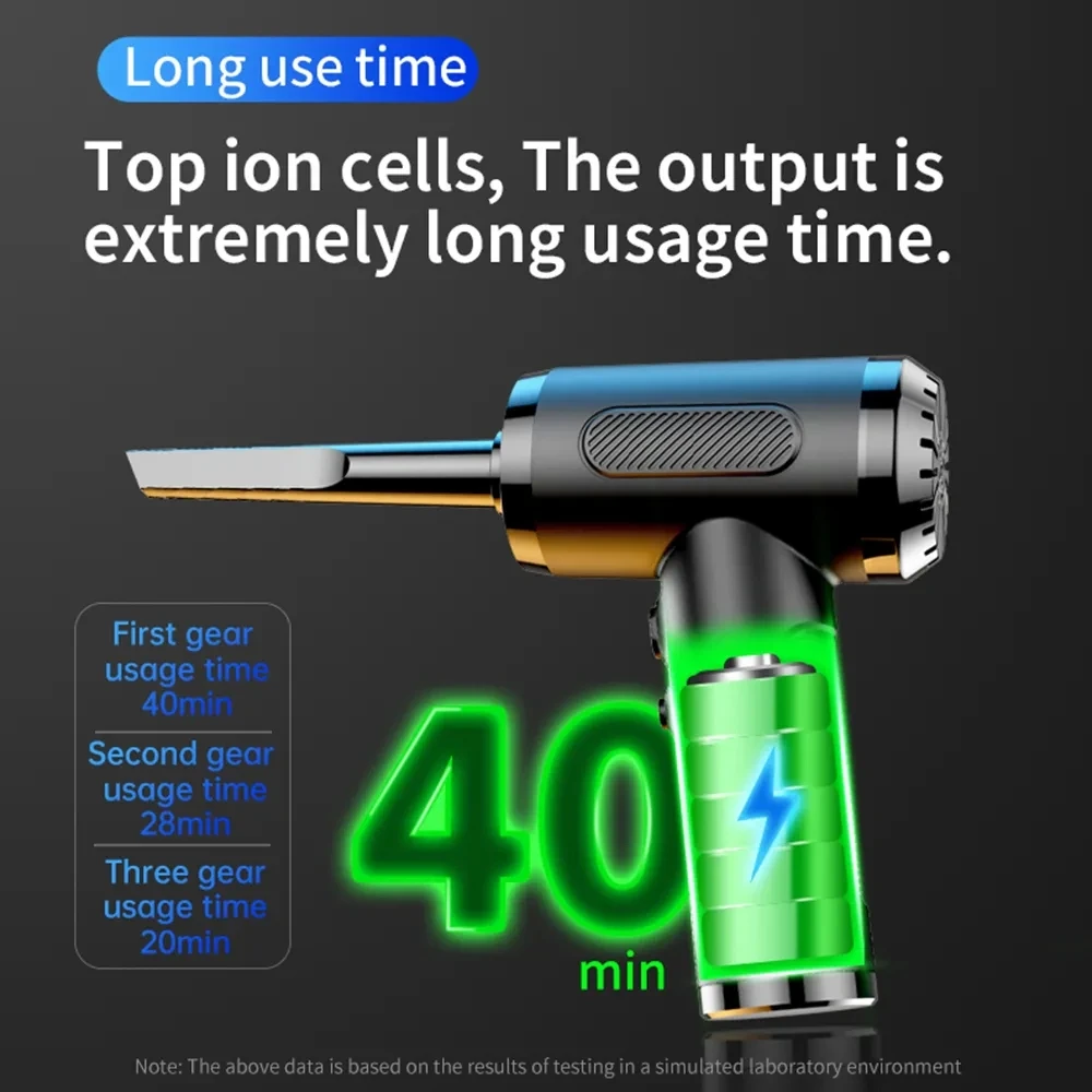 VC016B Model Electronic 2 in 1 Air Duster Cleaner 6000Mah 51000rpm 3 Level 68W Power Small Mini Desk 2 in 1 Vaccum and Blower