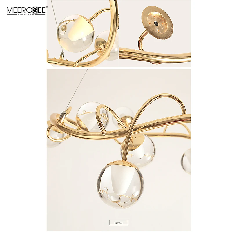 Meerosee Ring Pendant Light Bubble Ball Chandelier Creative Lighting Decorative for Home/Hotel Dining Room Light MD86812