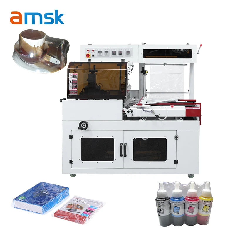 BF-550 L-Type Heat Shrink Tunnel Packaging Machine for Plastic Film Bag Carton Case Vegetable Wrapping Sealing & Cutting