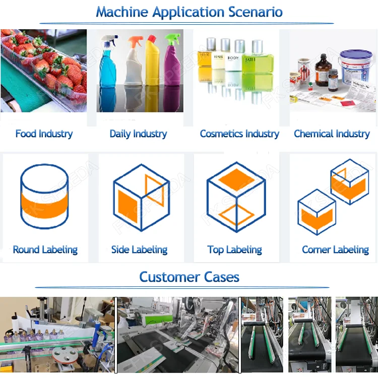 FB-GS80T High Speed Industrial Production Line Full Automatic Production Sticker Flat Top Labeling Machine Head