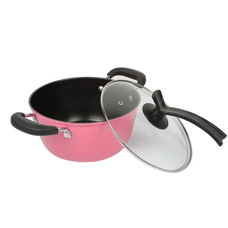 
 2021Amzon 5pcs pink nonstick cookware sets wholesale home cooking utensil set smart cast iron pan set  