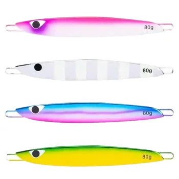 Cheery GS New OEM Slow Pitch Jigging Fishing Lure 60g 80g 130g 150g Metal Fast Sinking Jigs UV Glow Bait Electroplating – Metal Jig – view 2