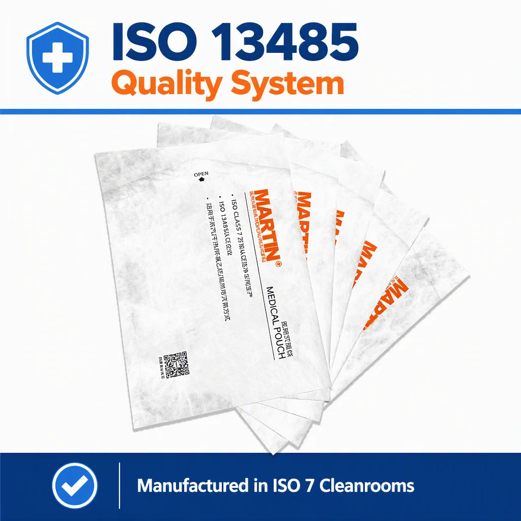 Custom Medical Sterilization Pouch, Tyvek Heat Seal Sterile Bag for Medical Device Packaging, ISO13485 Certified, OEM ODM