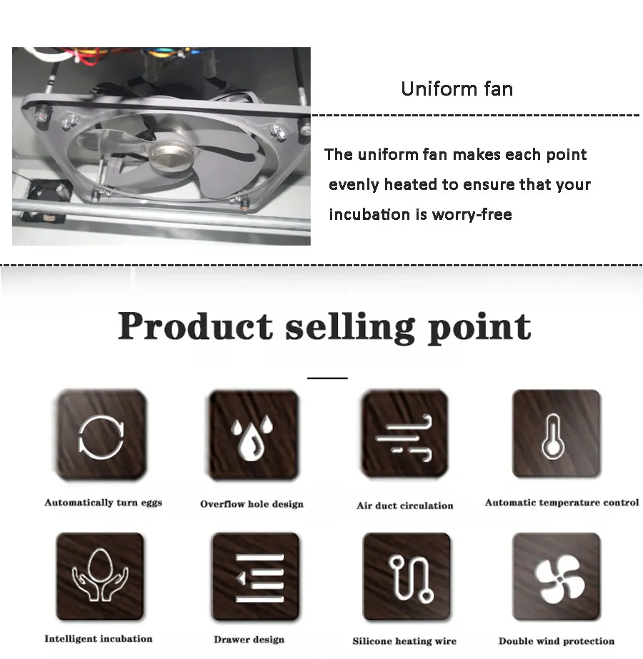 Multi-Function Dual Power LED Light 98% Hatching Rate Small Chicken Egg Incubator Automatic Egg Incubator