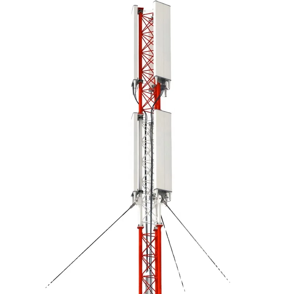Gsm Antenna Telecom Communication Telecommunication Steel Guy Wire 30m Lattice Triangle Triangular Mast Guyed Tower