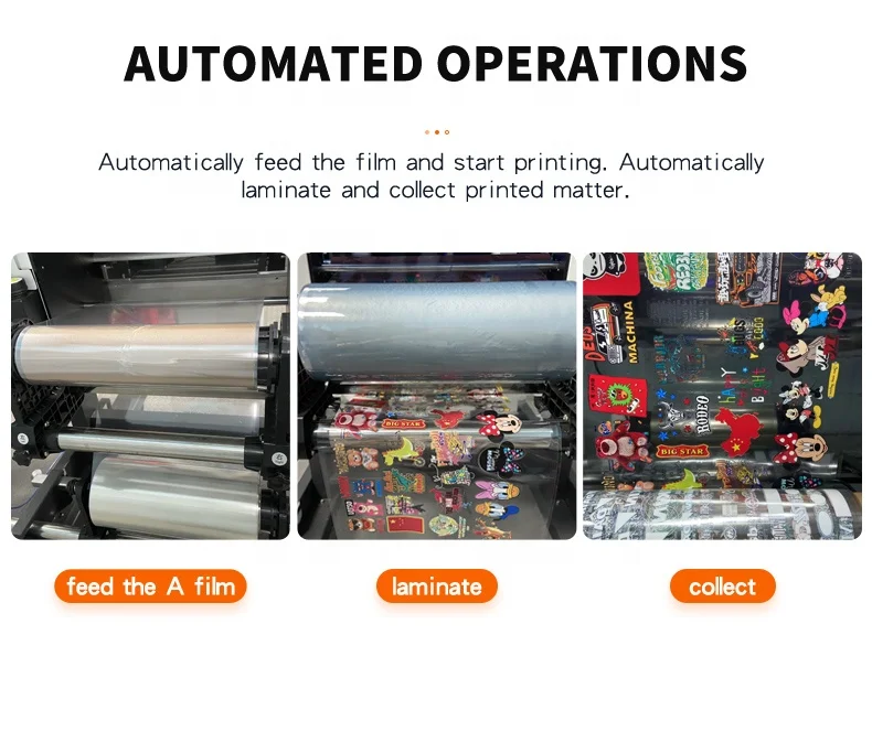 UV DTF Transparent Sticker Printing Machine Sticker Sheet Custom Print With Laminator Dual XP600 A3 Pink UV DTF Printer