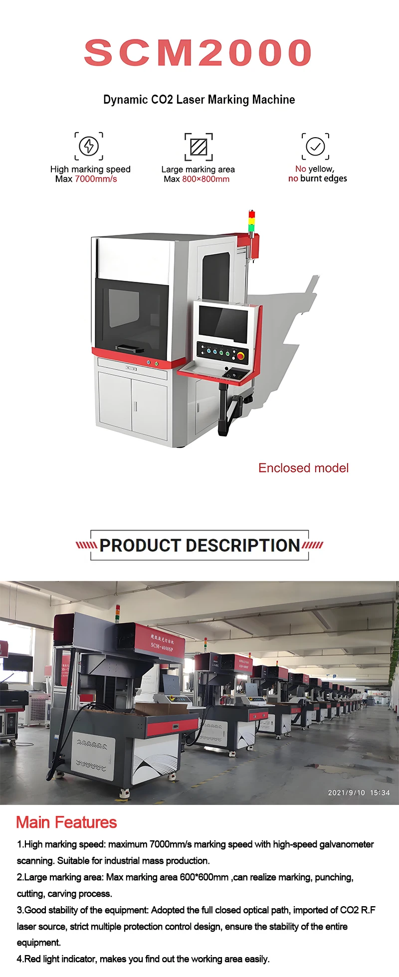 Dynamic Long-Lasting CO2 RF Laser Machine Durable Marking Printing for Plastic Wood Paper Supports AI BMP PLT Graphics Water