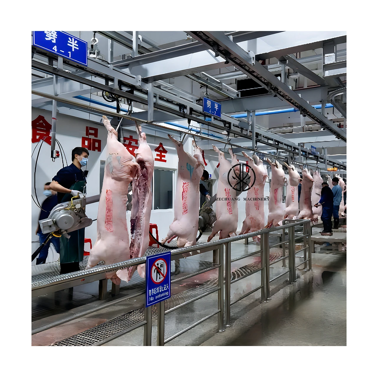 Simple Operation Swine Slaughtering Equipment Belt Type Carcass Half Splitting Saw For Pork Processing Abattoir Plant