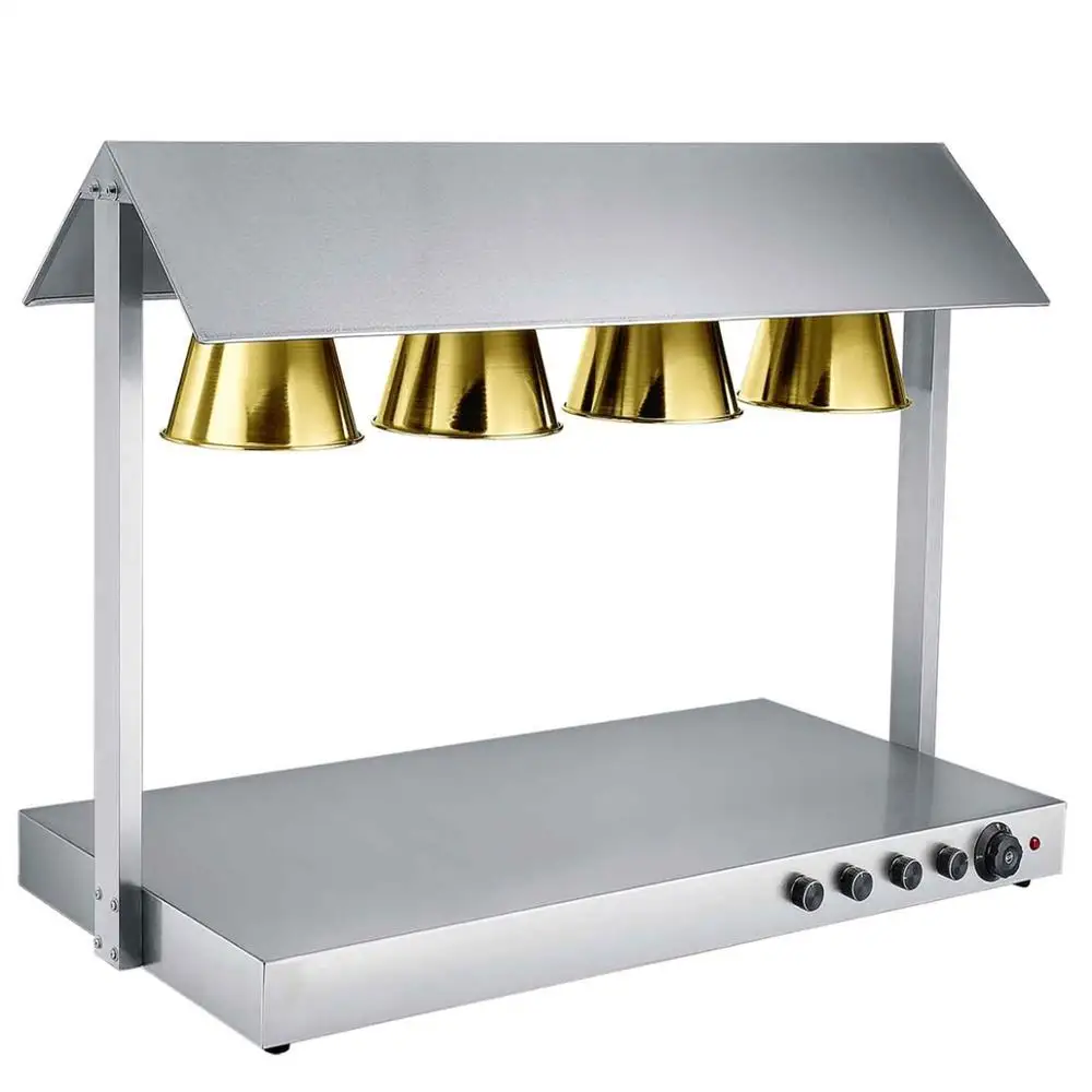 Stainless steel 4 tanks station catering heat lamps food warmer/buffet table lamp light food warmer with lamp