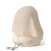 Beige hooded water droplet U-pillow