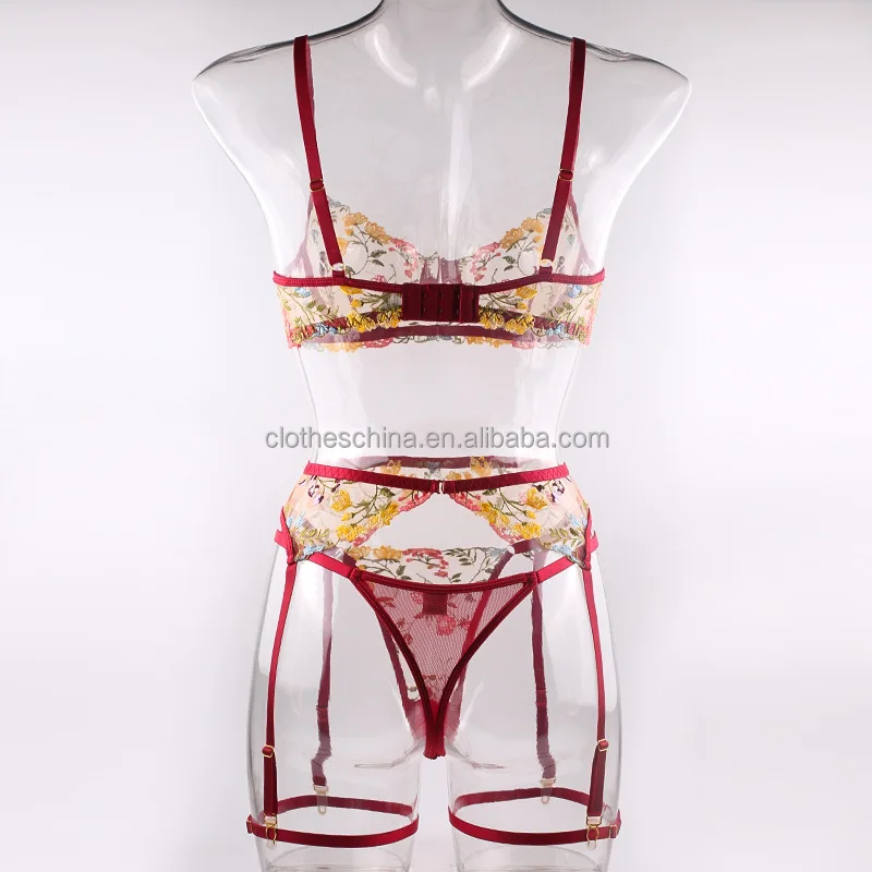 Chuangerm Oem 2024 New Fashion Wholesale Sexy Perspective Floral Bra