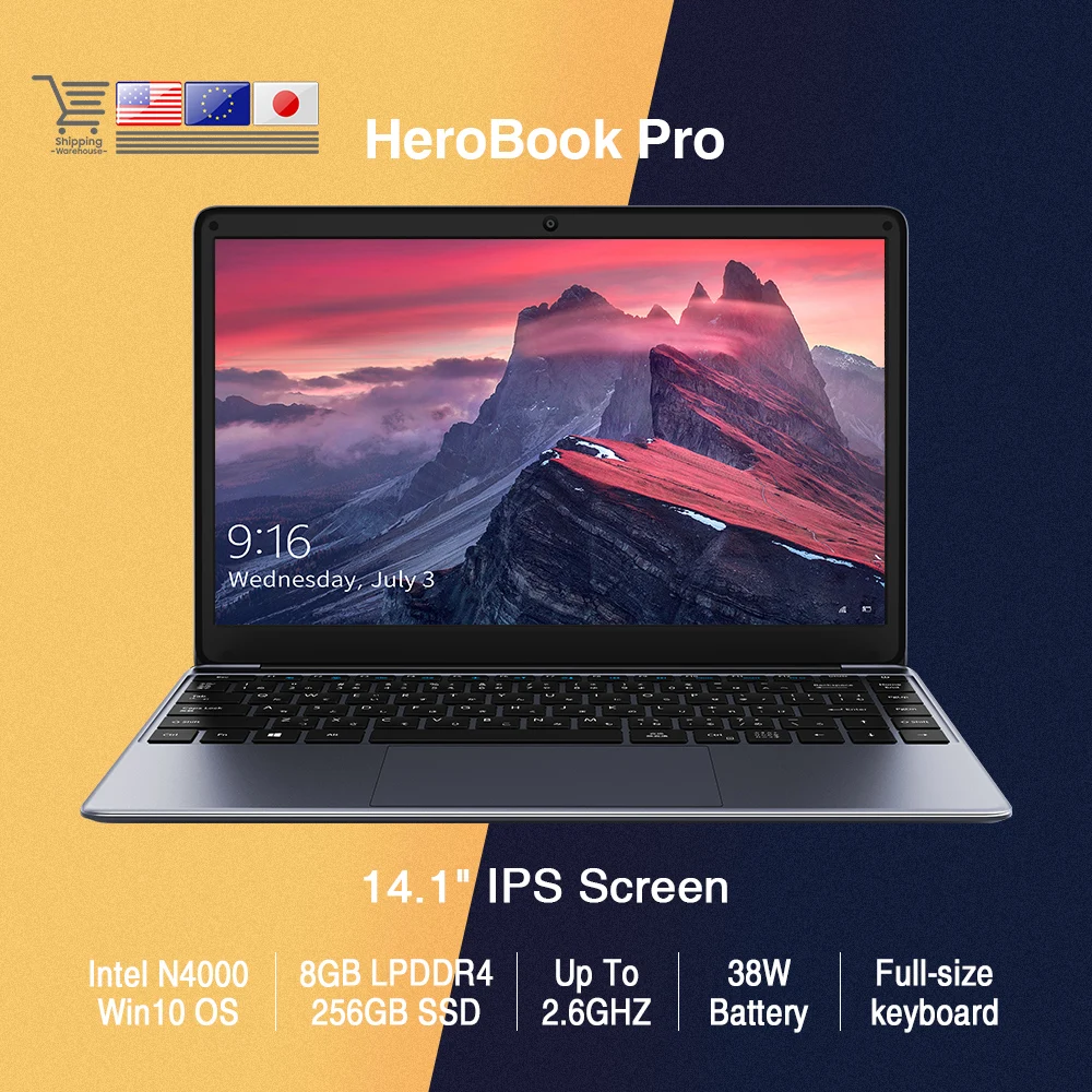 CHUWI Herobook Pro - 8GB RAM, 256GB SSD, Quad Core Laptop