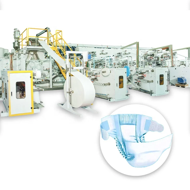 PEIXIN Small Scale Price in India Fully Automatic Kids Baby Diaper De Fabrication Couches Pour Bebe Making Machine