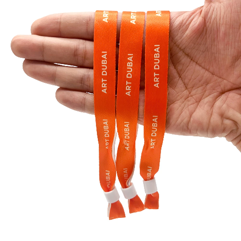 product hign quality customized color fabric polyester festival bracelet  fabric wrist bands for every activity-2