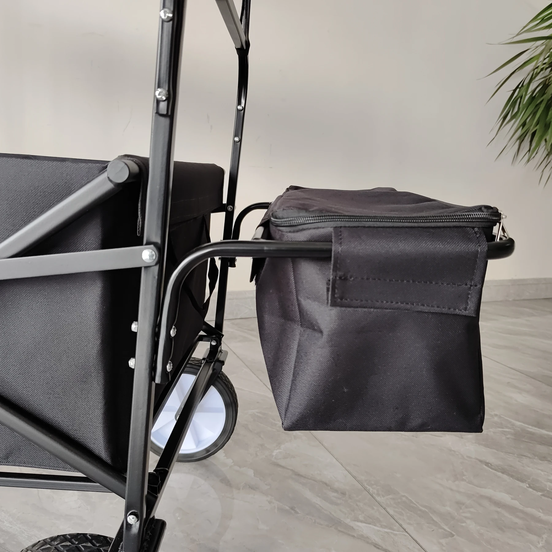 Collapsible Foldable Wagon With Removable Canopy Utility Folding Wagon With 360 Degree Swivel Wheels