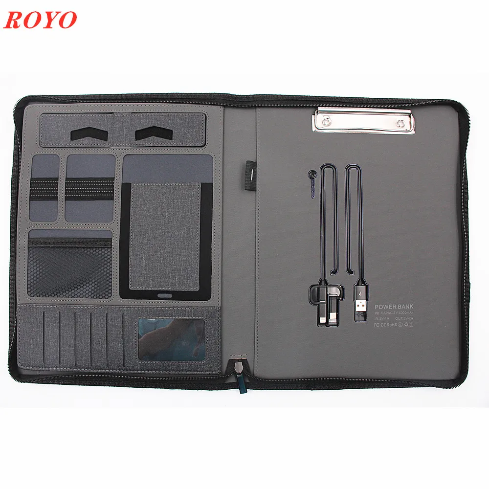 Factory OEM Diary Notebook with Power Bank and Usb Flash Drive Multifunctional Notebook Diary with Phone Charger