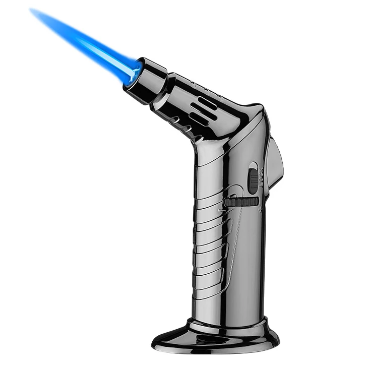 Ready to Ship Portable Table Jet Torch Lighters CUSTOM LOGO Windproof Gas Refillable Metal Wholesale Butane Cigarette Lighter