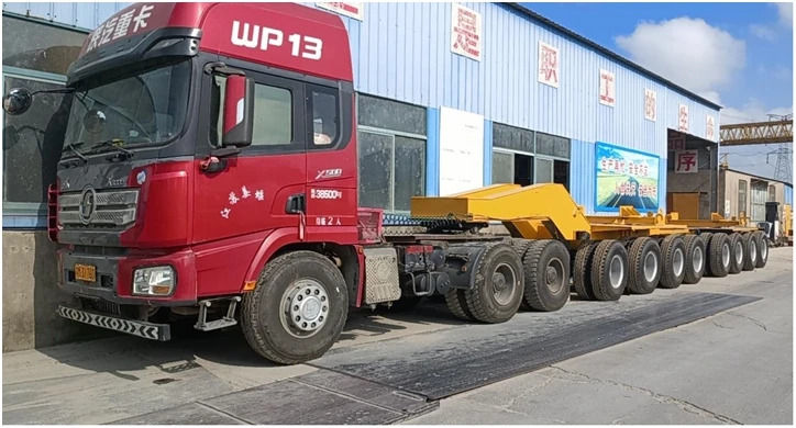 Factory Customized 80Tons Low Bed Construction Dolly Semi Trailer for Long Girder Beam Transport