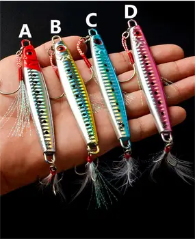 25 40g 60g 80g 100g 120 150g 180g Sinking Luminous Effect Artificial Hard Bait Deep-sea Metal Jigging Jig Fishing Lure for Ocean – Metal Jig – view 4