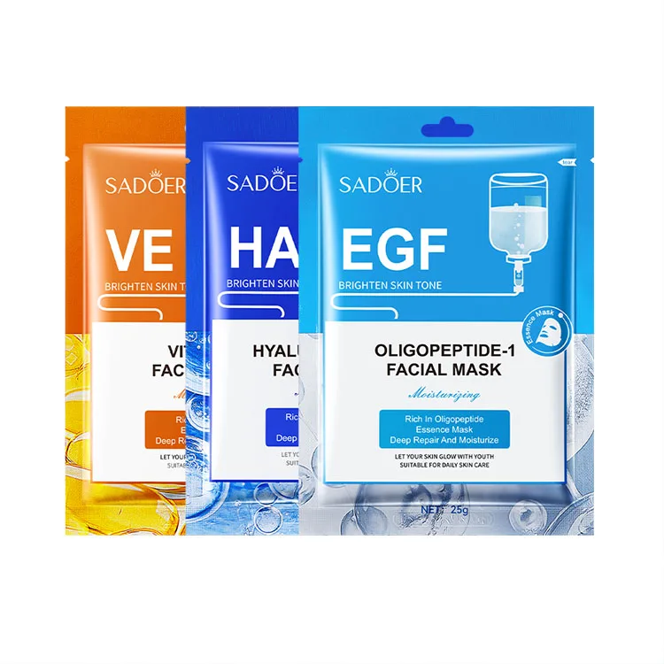SADOER New Arrival 25g Deep Repairing OEM ODM Vitamin E Delicate Brightening Skin Tone Moisturizing Facial Mask Sheet