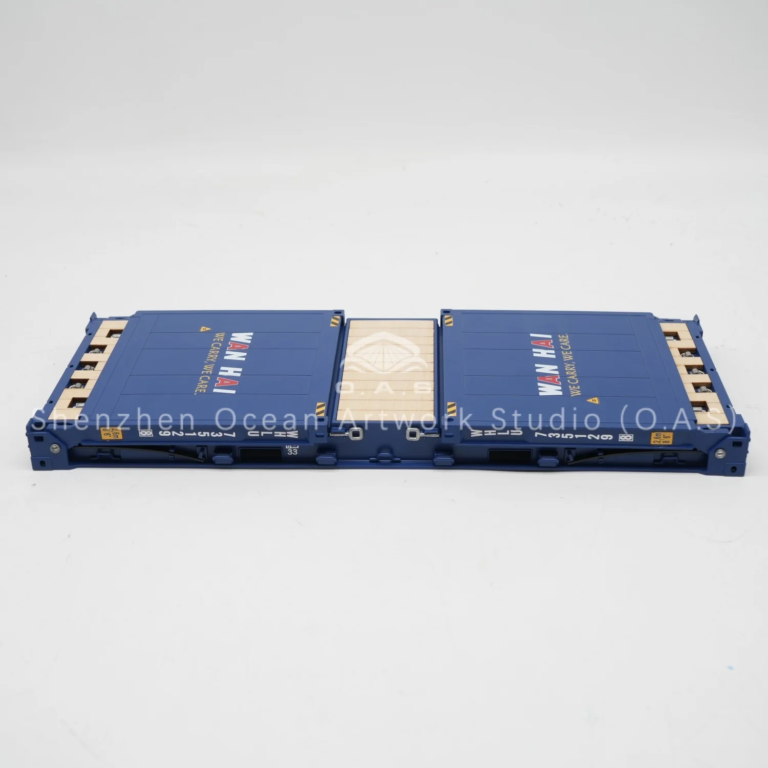 loas container model factory customized scale120 plastic crafts shipping boxes  wan hai flat rack container model-12