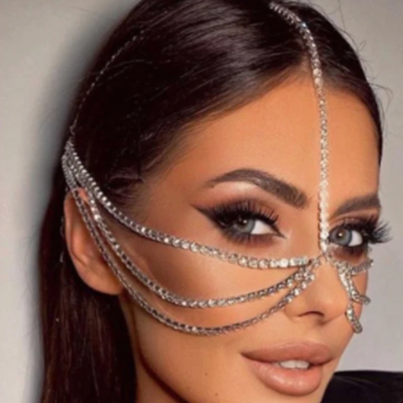 Rhinestone Face Chain Jewelry,Tassel 