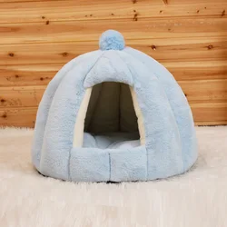 OEM Brand FBA Service Breathable Mongolian Yurt Shaped Pet Dog Cat House Bed with Removable Cushion inside NO 5