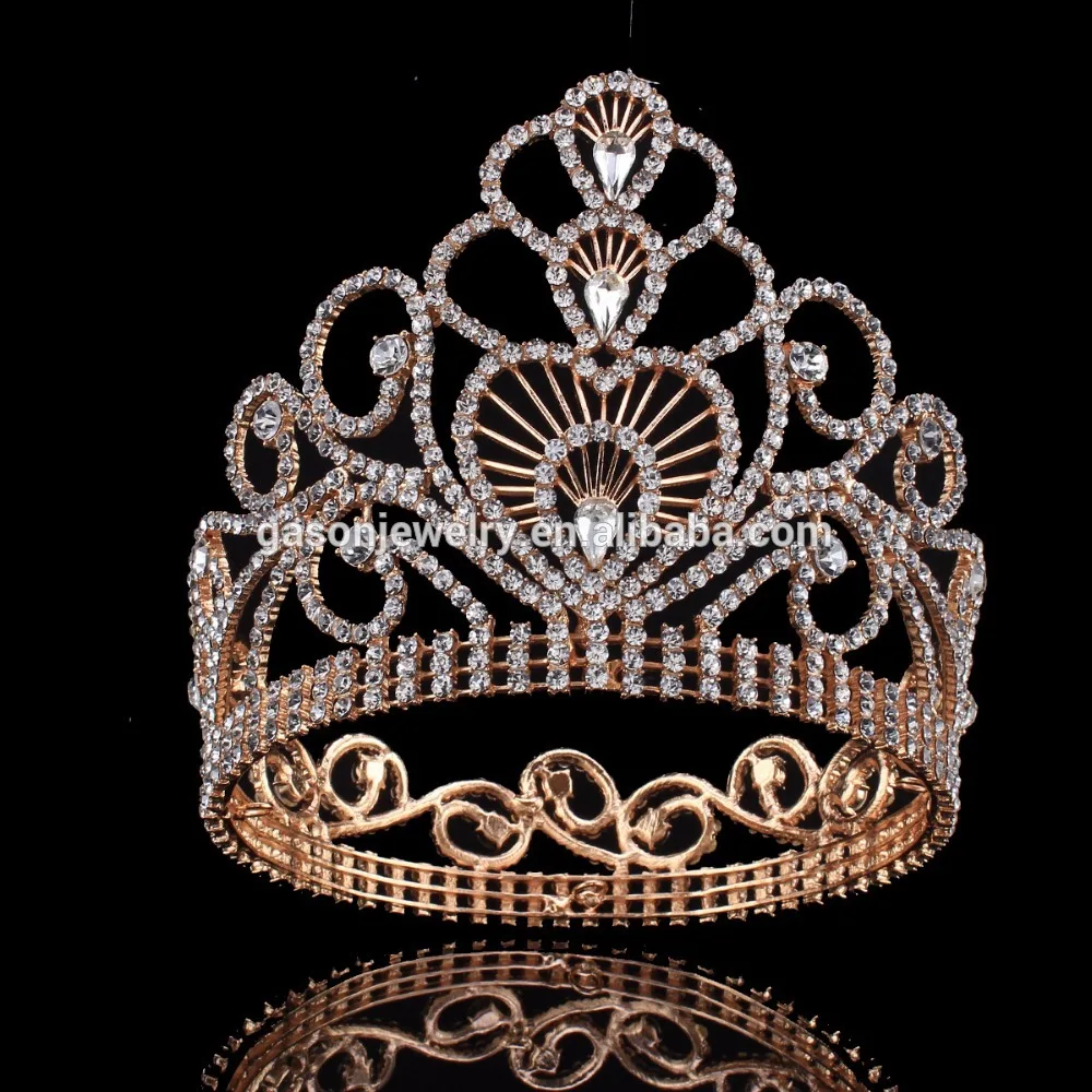 Rhinestones Pageant Round Crown, Silver Stars Baroque Star Crown Crystal Bridal Tiaras Rhinestone Pageant  main image 4