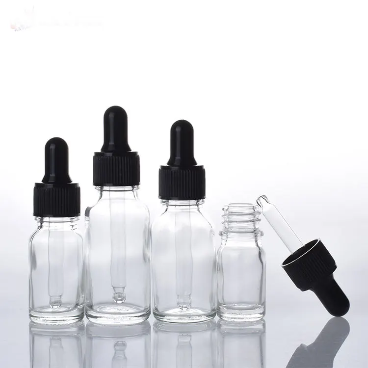 5ml 10ml 15ml 30ml 50ml 100ml Clair Vitre Vide Essentielle Flacon Verre Compte Goutte Bouteille