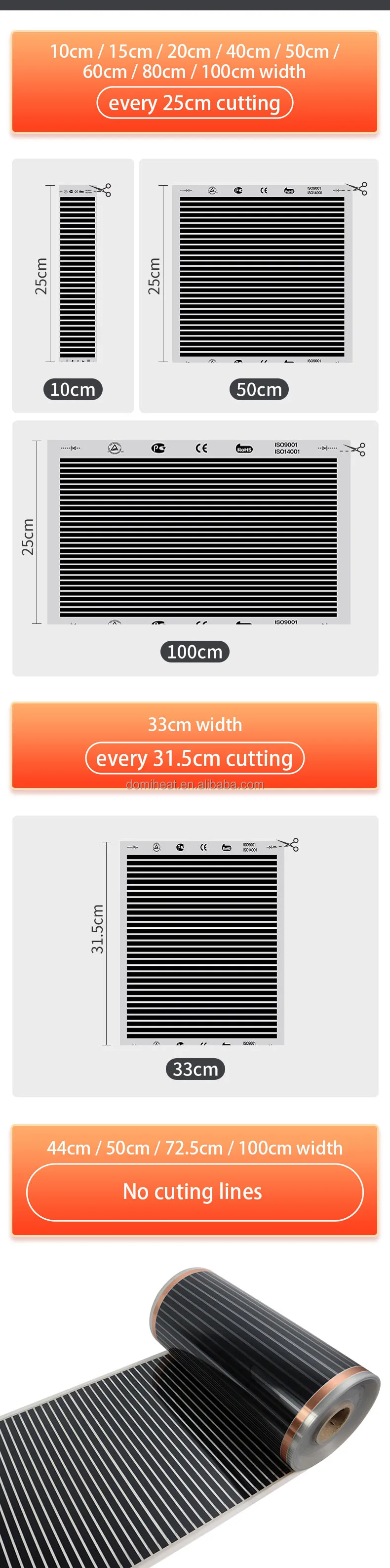 80w 150w 220w 400w Heating Tape Graphene Warm Electric Far Infrared