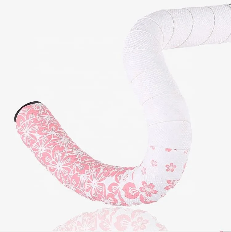 Nastro per Manubrio Bici da Corsa con Design Fiore di Ciliegio, Assorbimento Urti, Antiscivolo e Resistente all'Usura
