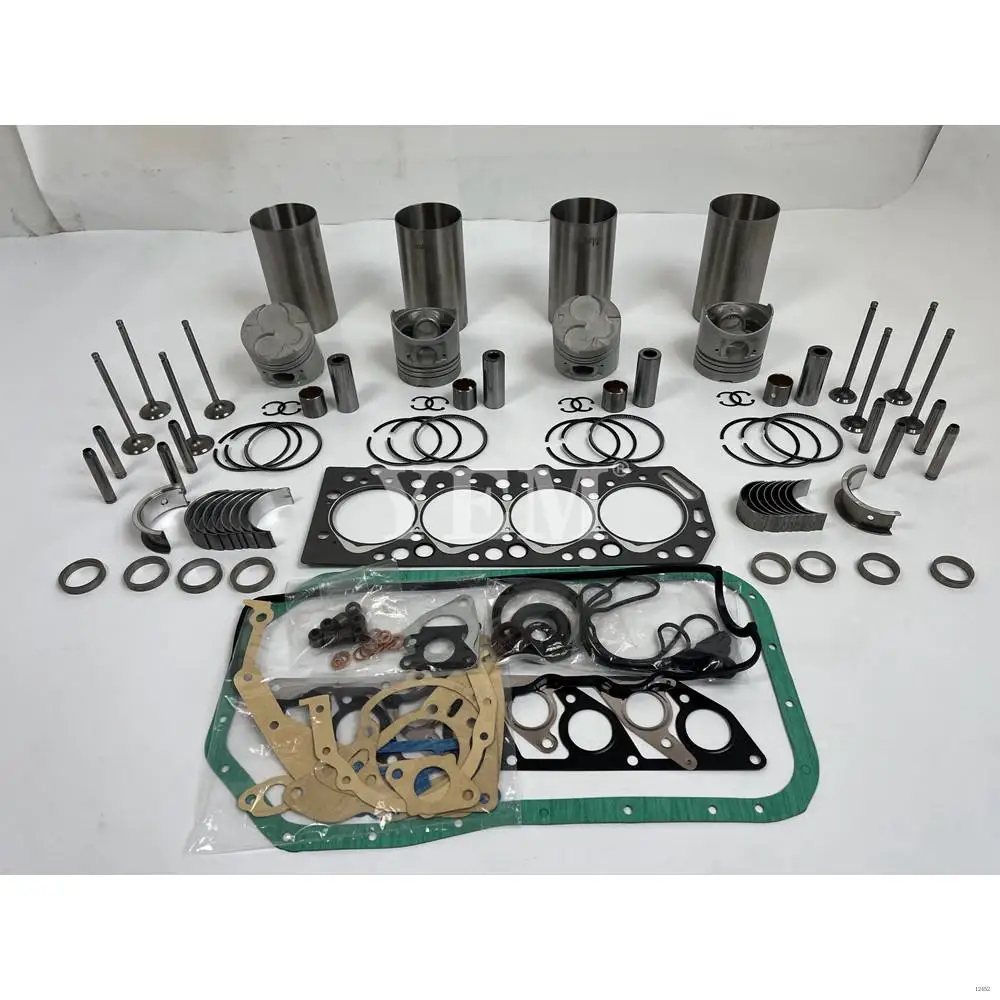 Overhaul Kit With Piston Rings Liner Bearing Valves Full Gasket Kit Fit for Mitsubishi 4D55