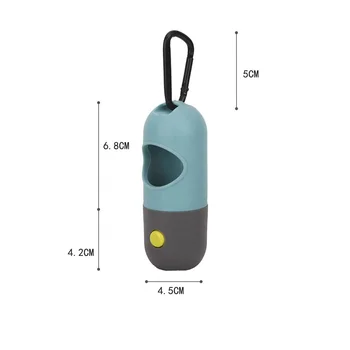 multi function Poop Bag Holder with LED Flashlight Rubber Dog Poop Dog Poo Dispenser Bag Holder Pet Supply