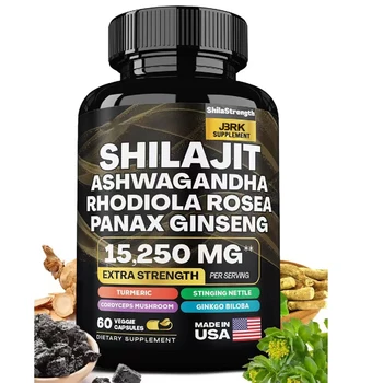 OEM Hot Sale Shilajit Seamoss Capsule 7000mg Sea Moss 4000mg Black Seed Oil 2000mg Ashwagandha Ginger Adults Pregnant Women