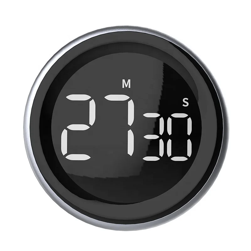 Circular LED Digital Knob Countdown Timer Swivel Adjustment Duration Kitchen Cooking Calculagraph