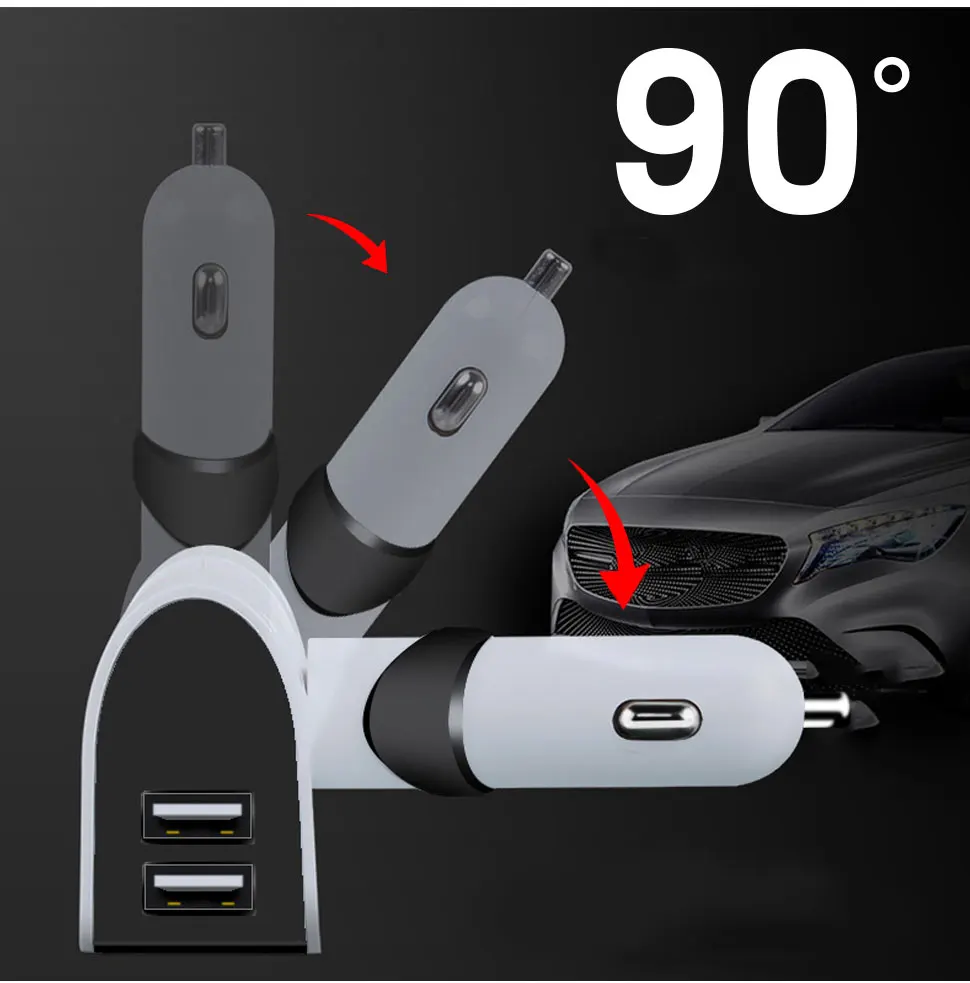 Power Charger Car Cigarette Lighter Charger DC 12V 24V Mini Dual USB Car charger