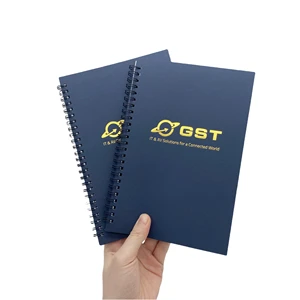 2015 Wholesale Spiral Bound Hardcover Notebook A5 Size Double Metal Spiral Book Coil with Paper