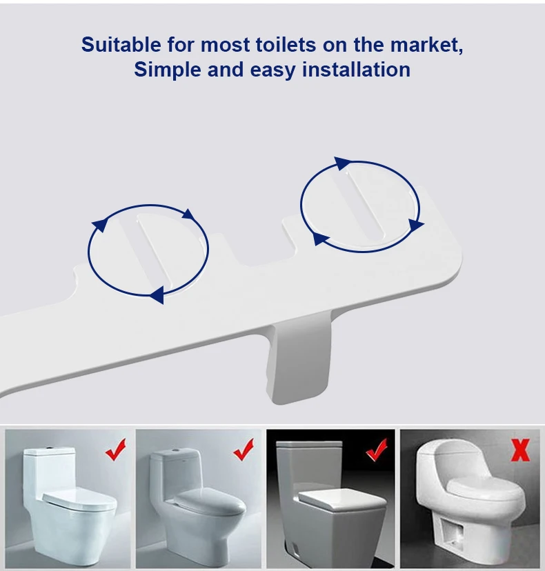 Non Electric Key Button Bidet Toilet Attachment Dual Nozzle Smart Toilet Bidet Shattaf Detachable Non Electric Bidet details