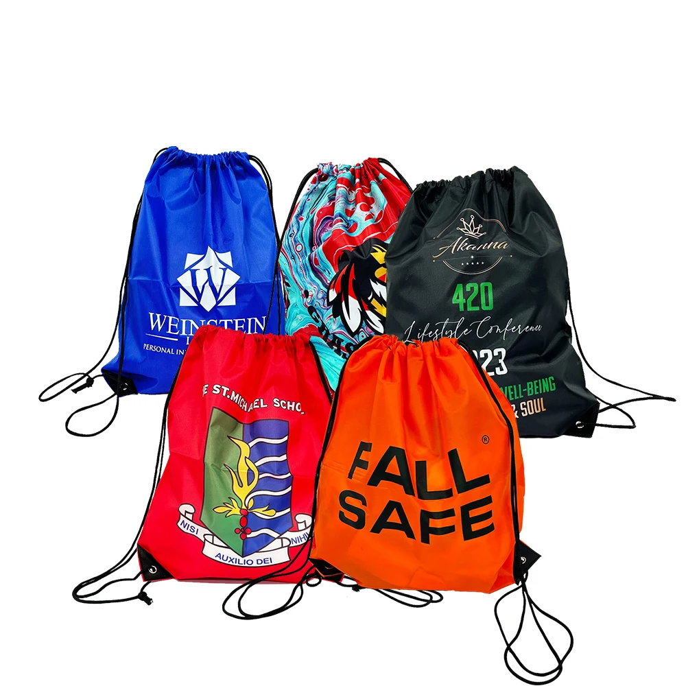 Custom Logo Sport Draw String Backpack - Waterproof & Recyclable
