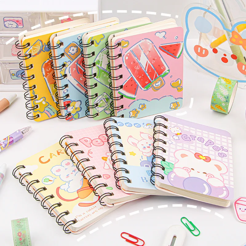 Kawaii A7 Cartoon Spiral Mini Notebooks And Notepads Student Diary 